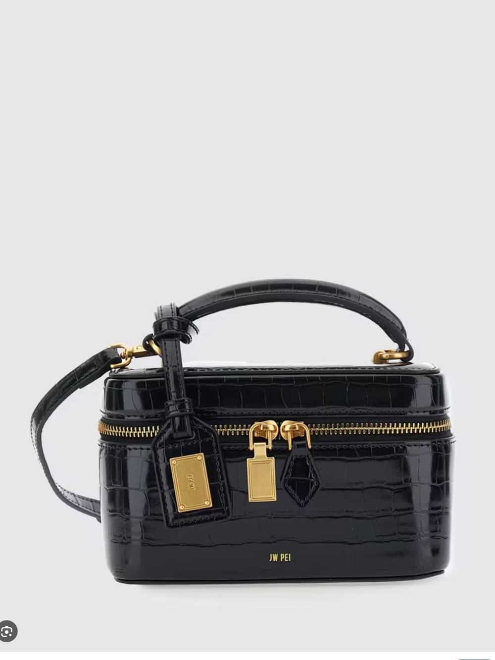 JW PEI Cleo black crocodile bag